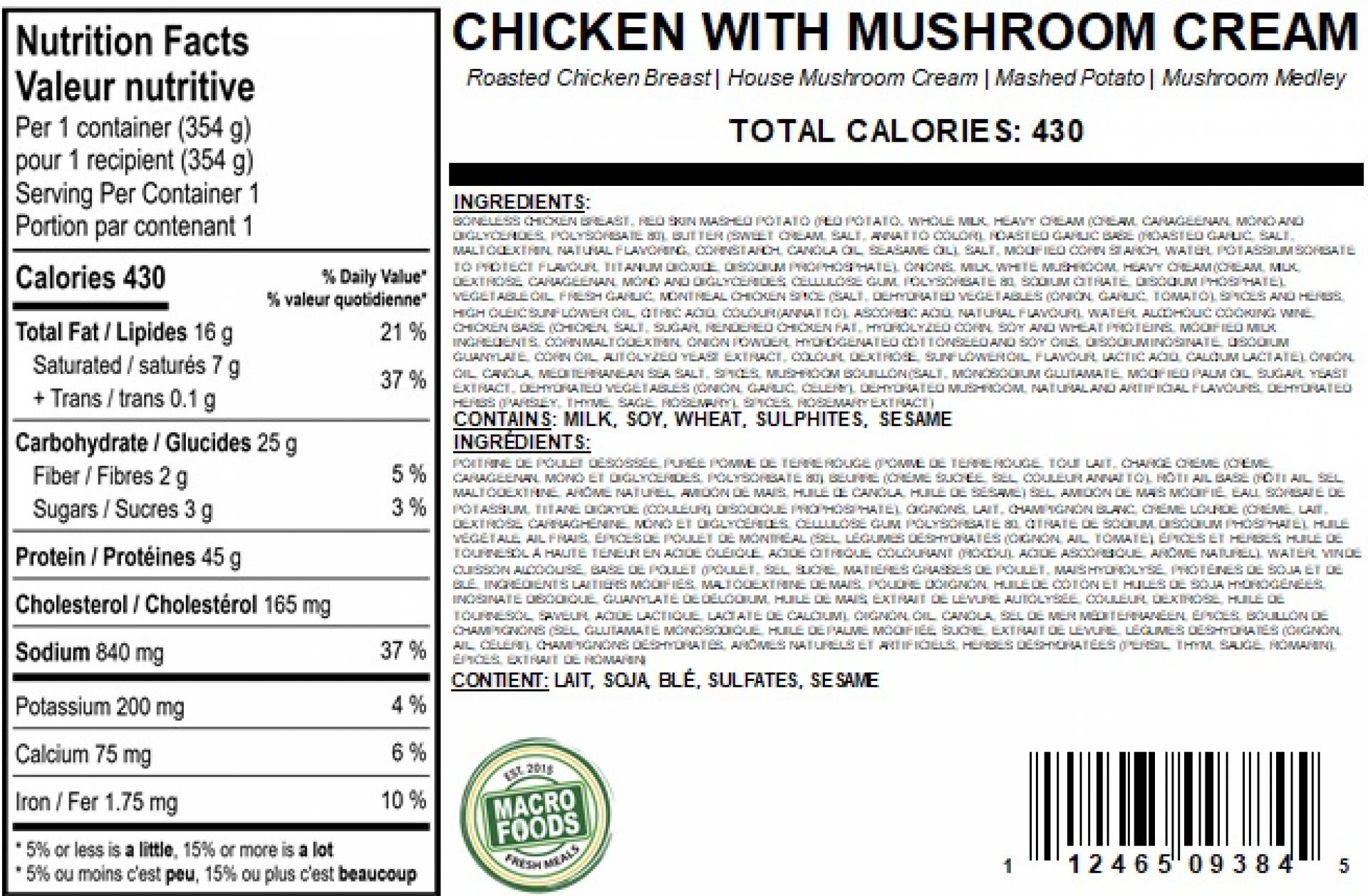 Chicken with Mushroom Cream