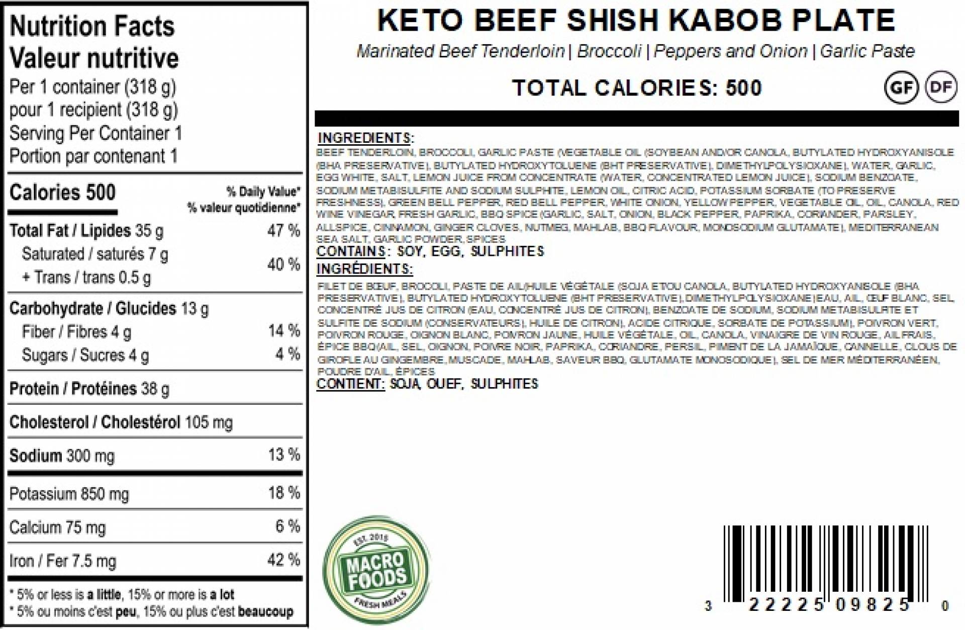 Keto Beef Shish Kabob Plate