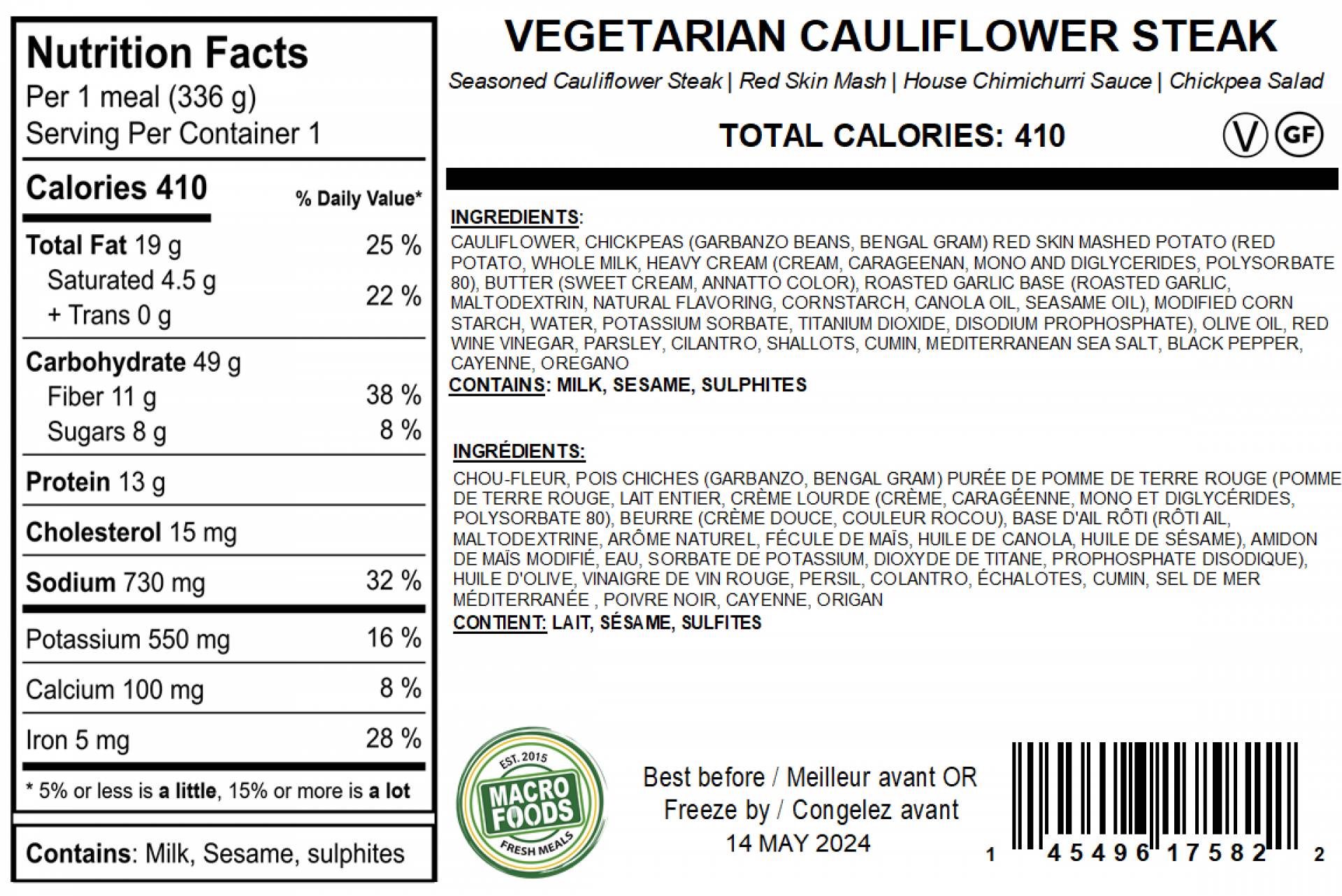 Vegetarian Cauliflower Steak