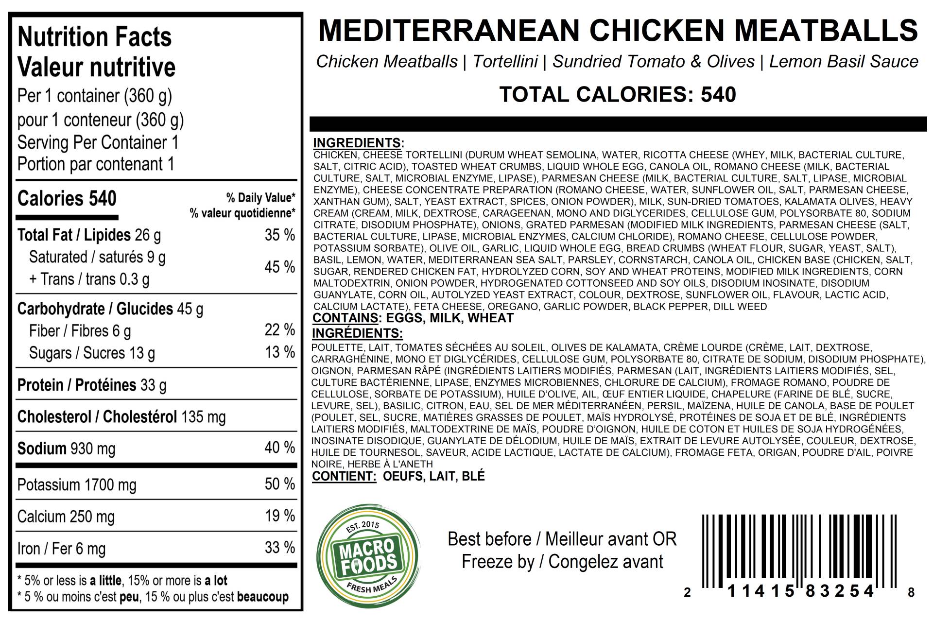 Mediterranean Chicken Meatballs
