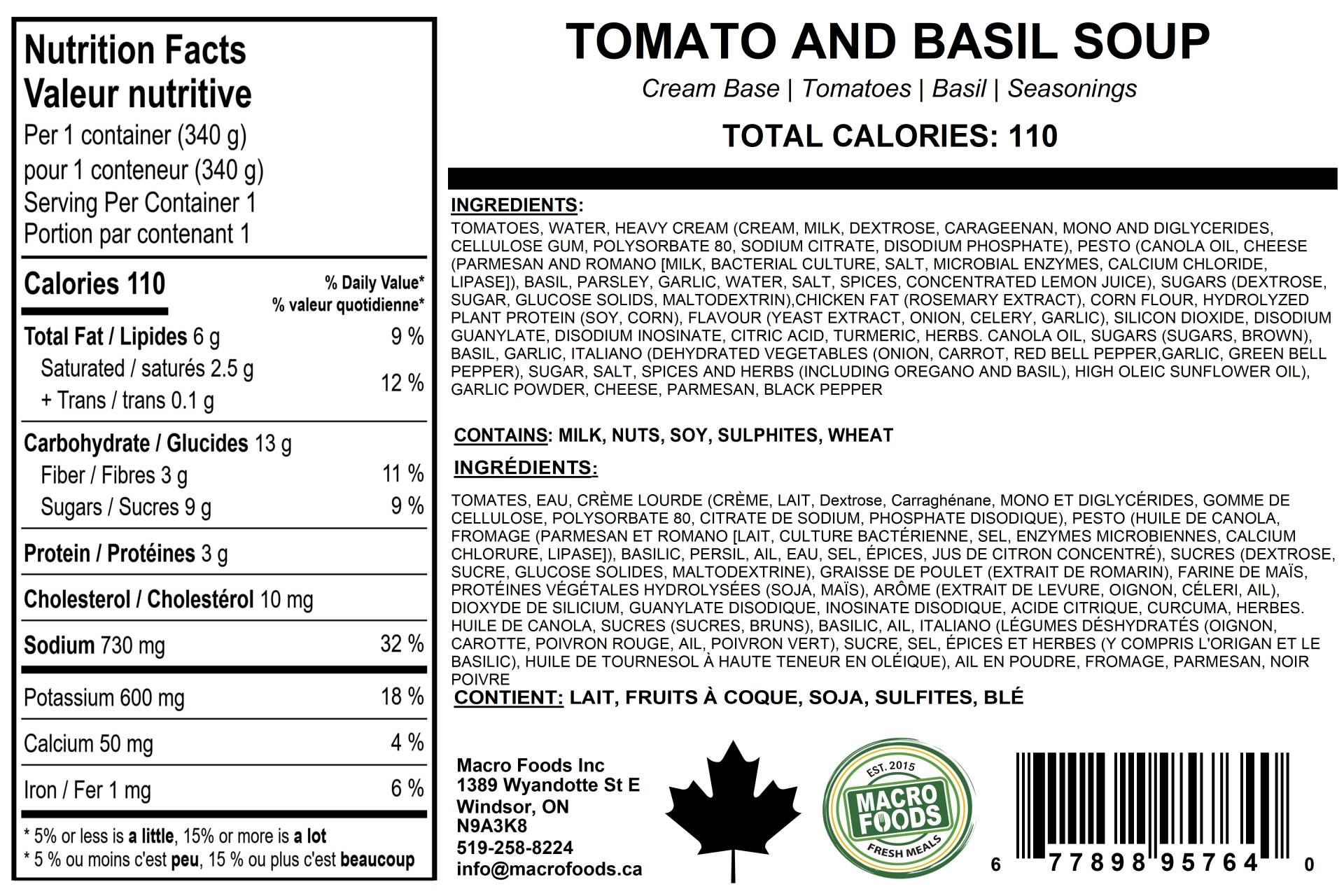 Tomato & Basil soup