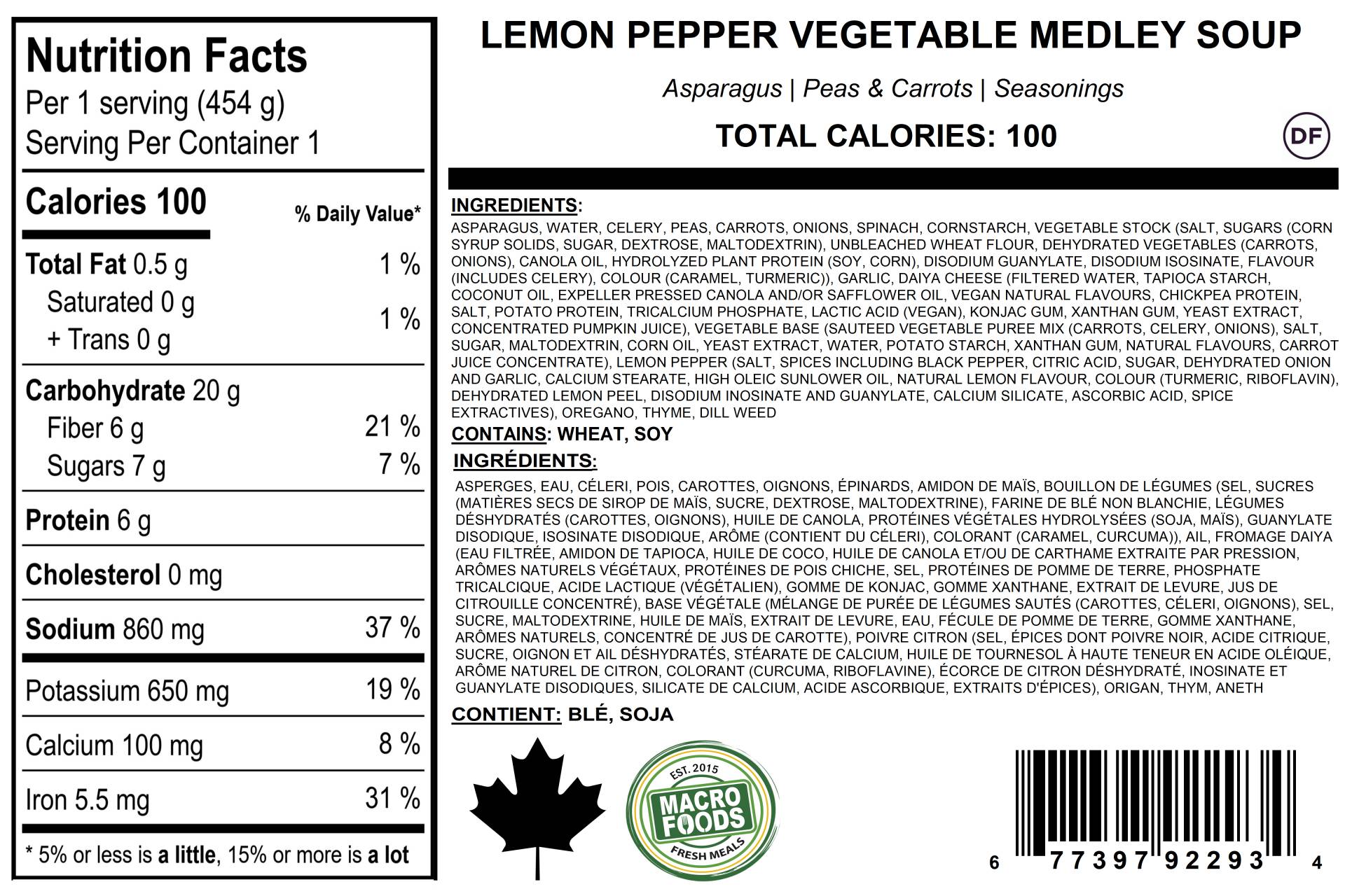 Lemon Pepper Vegetable Medley Soup