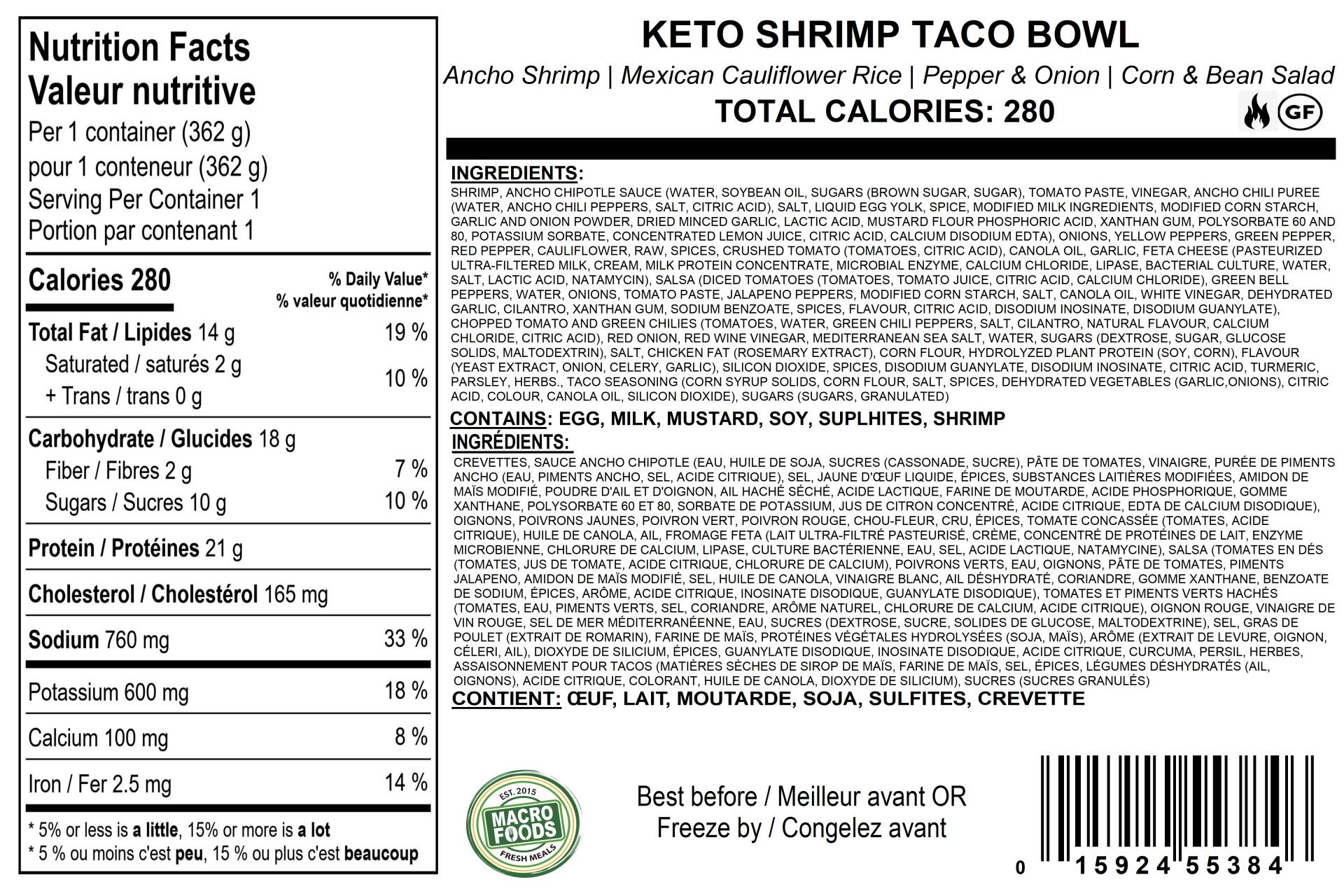 Keto Shrimp Taco Bowl