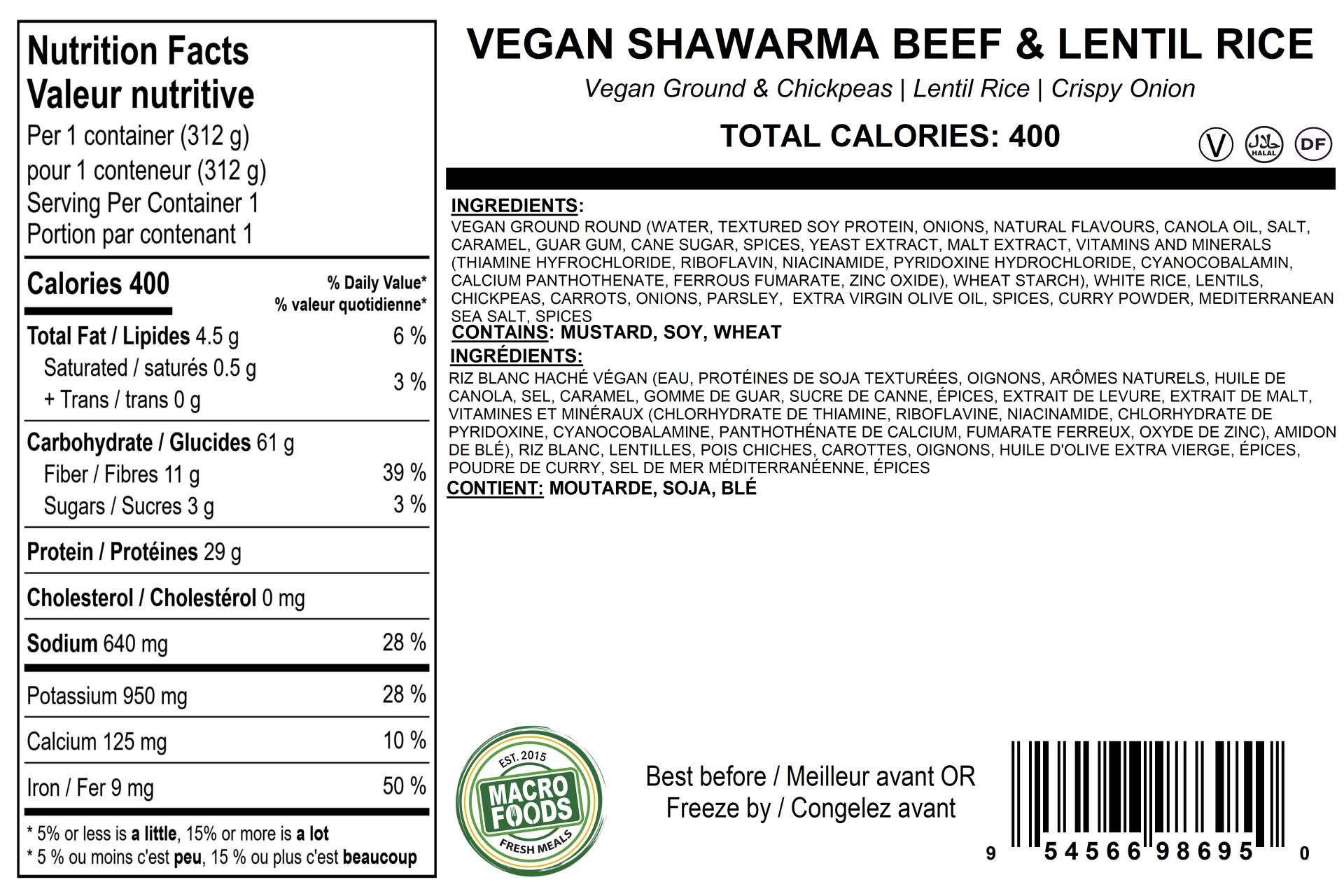 Vegan Shawarma Beef & Lentil Rice