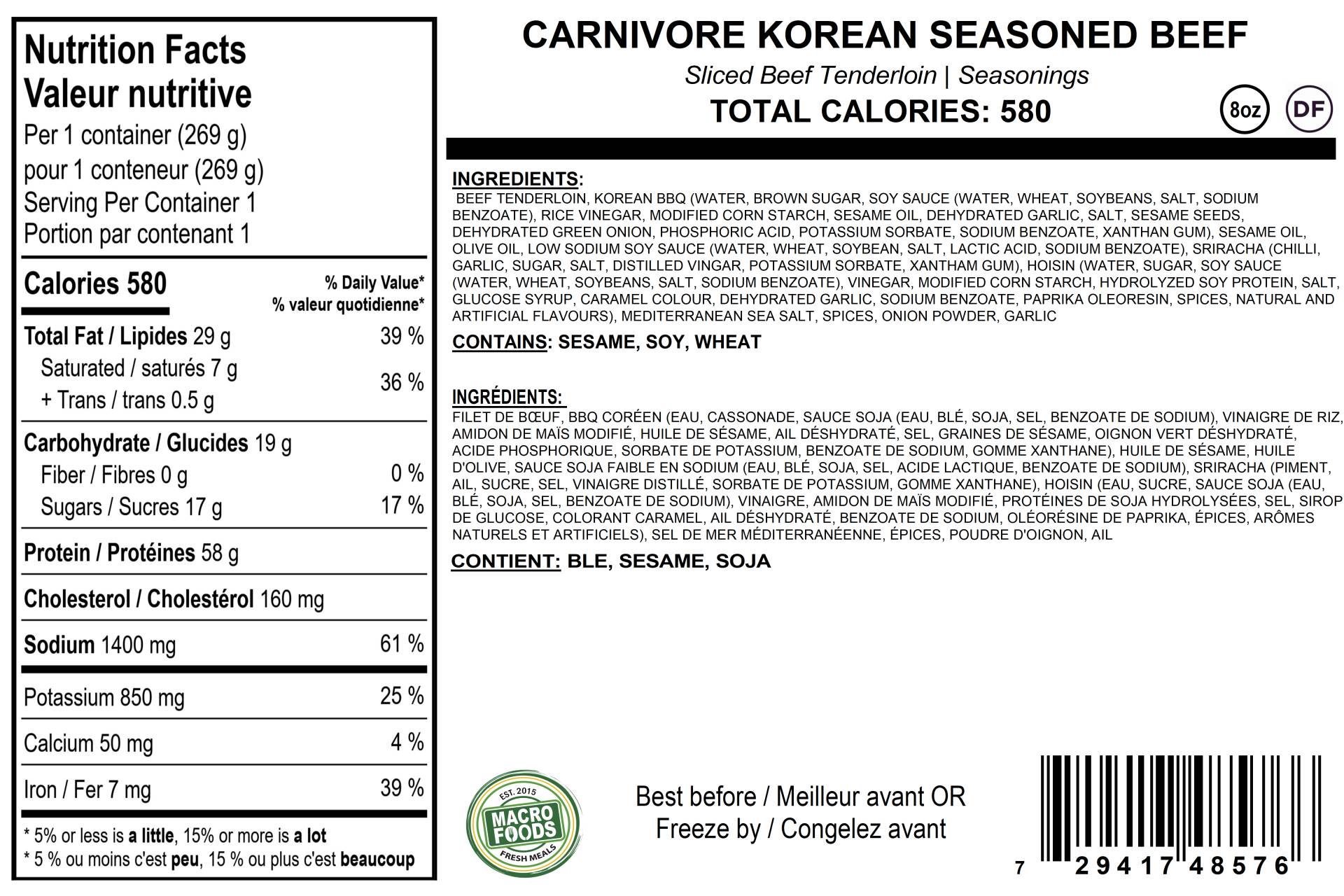 Carnivore Korean Seasoned Beef