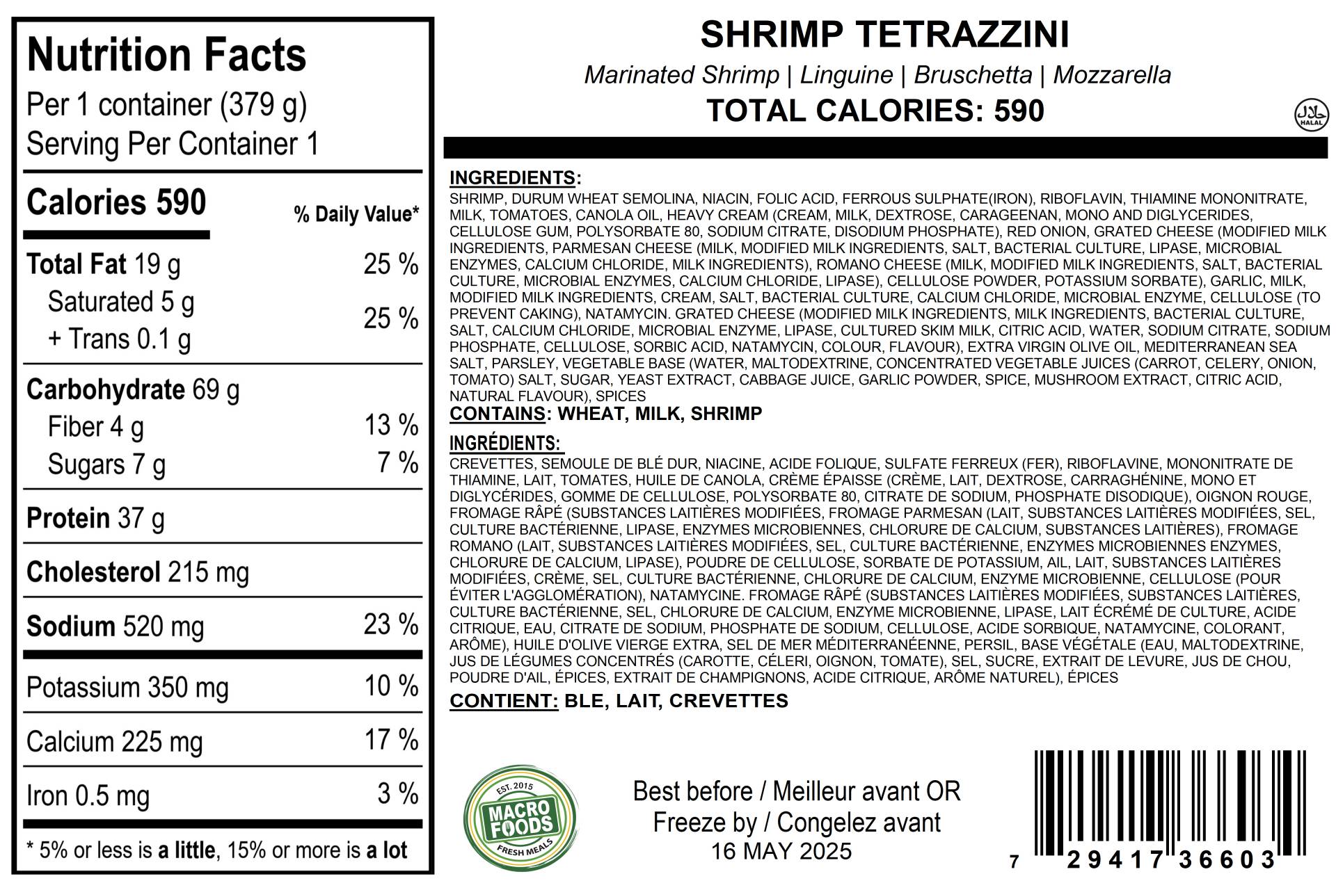 Shrimp Tetrazzini