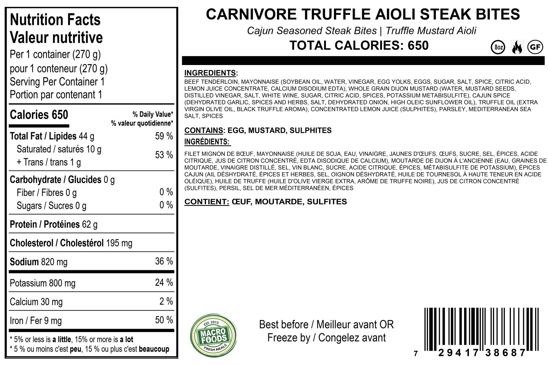 Carnivore Truffle Aioli Steak Bites