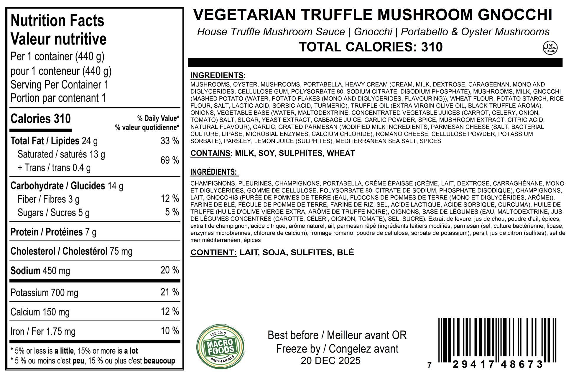 Vegetarian Truffle Mushroom Gnocchi