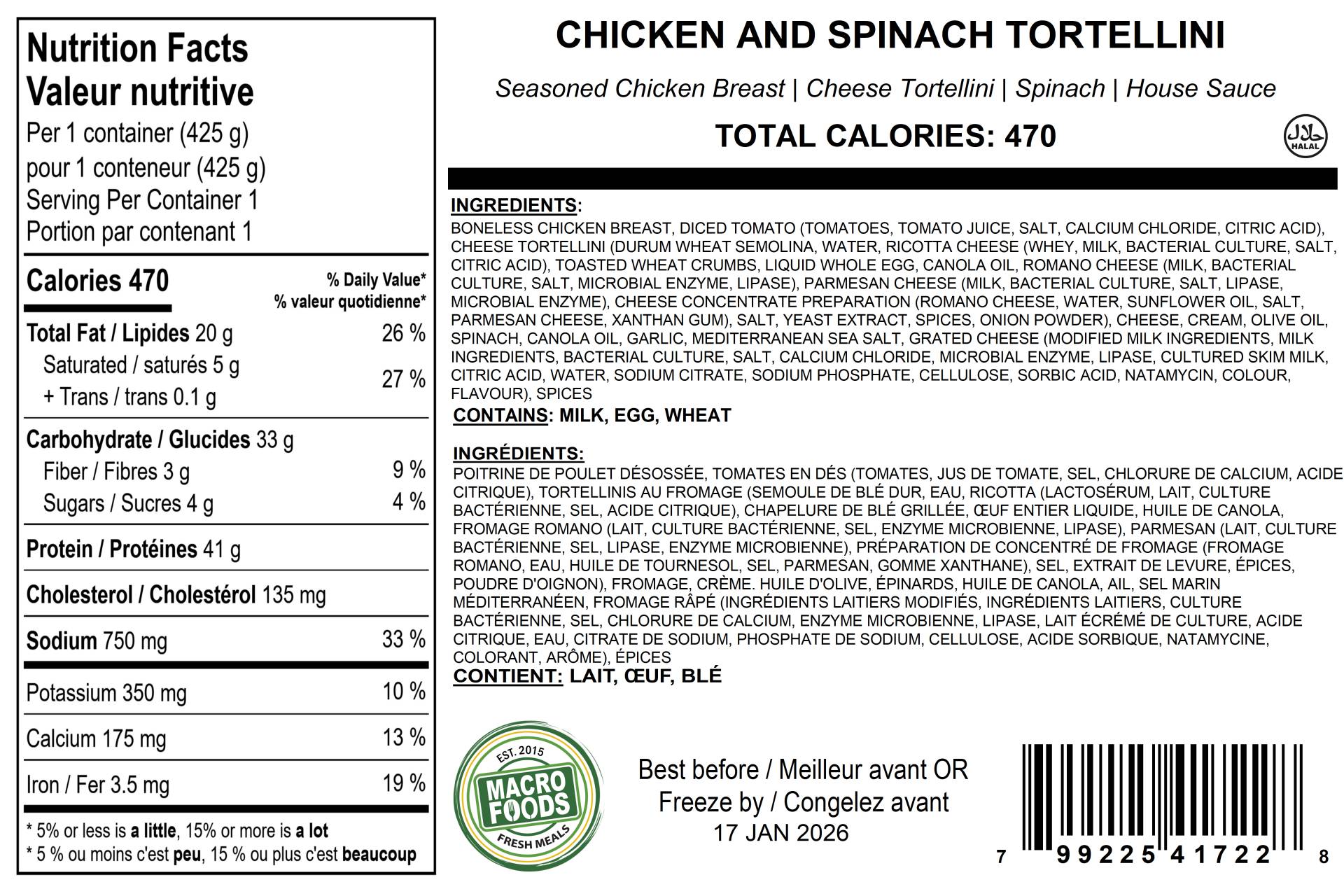 Chicken & Spinach Tortellini