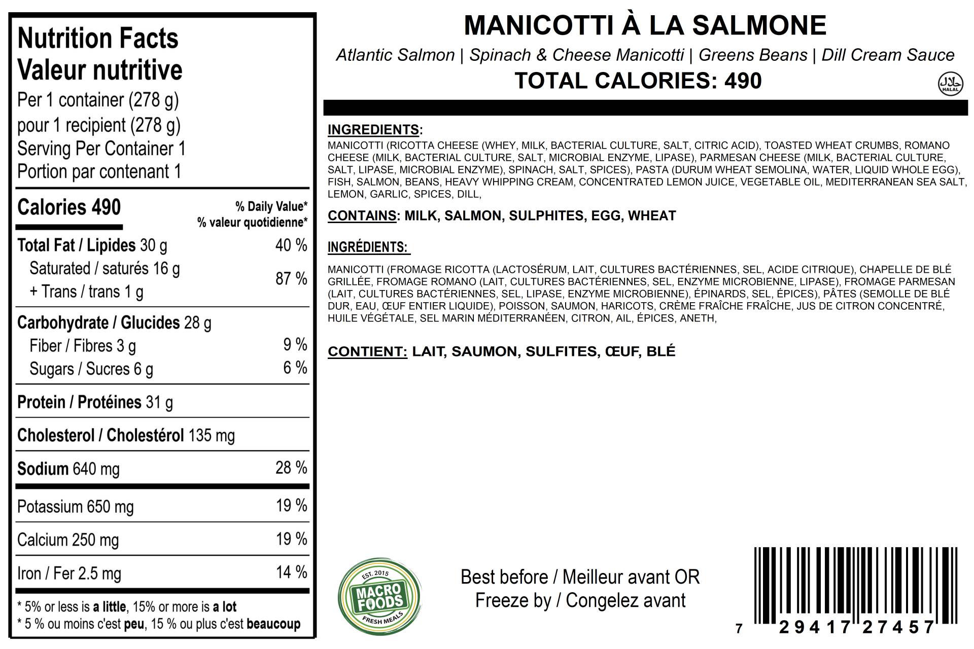 Manicotti A La Salmone