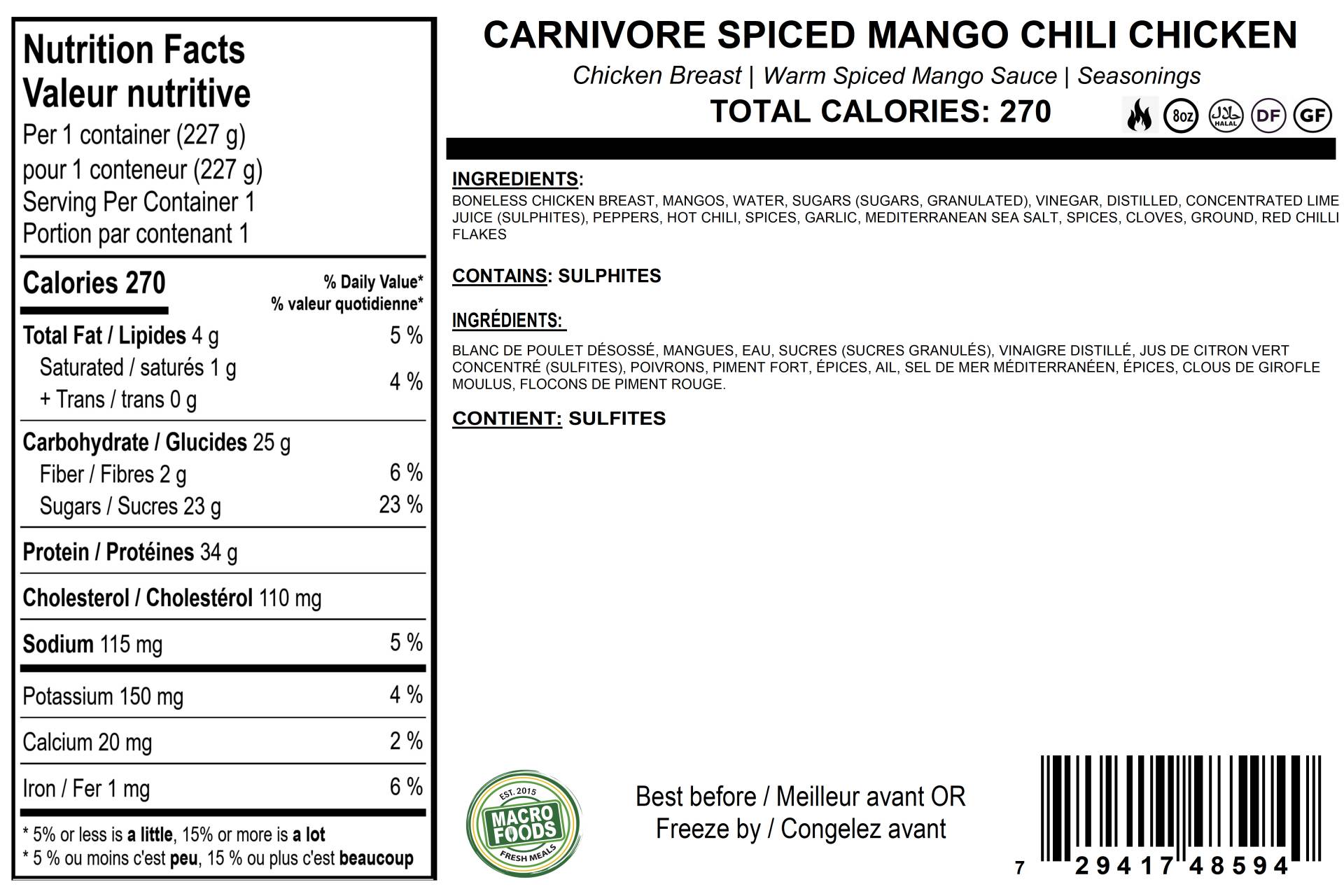Carnivore Spiced Mango chicken