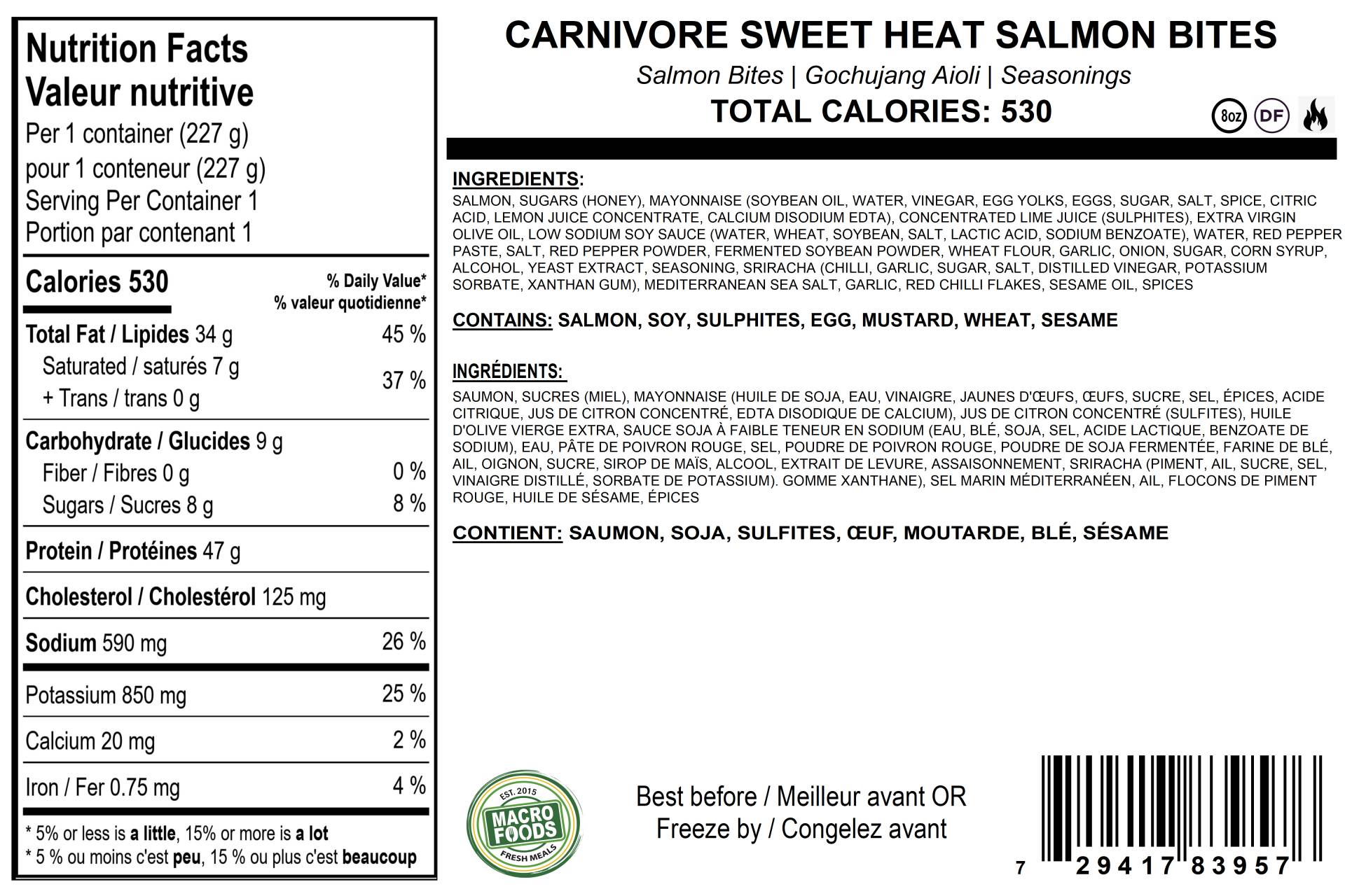 Carnivore Sweet Heat Salmon Poke Bowl