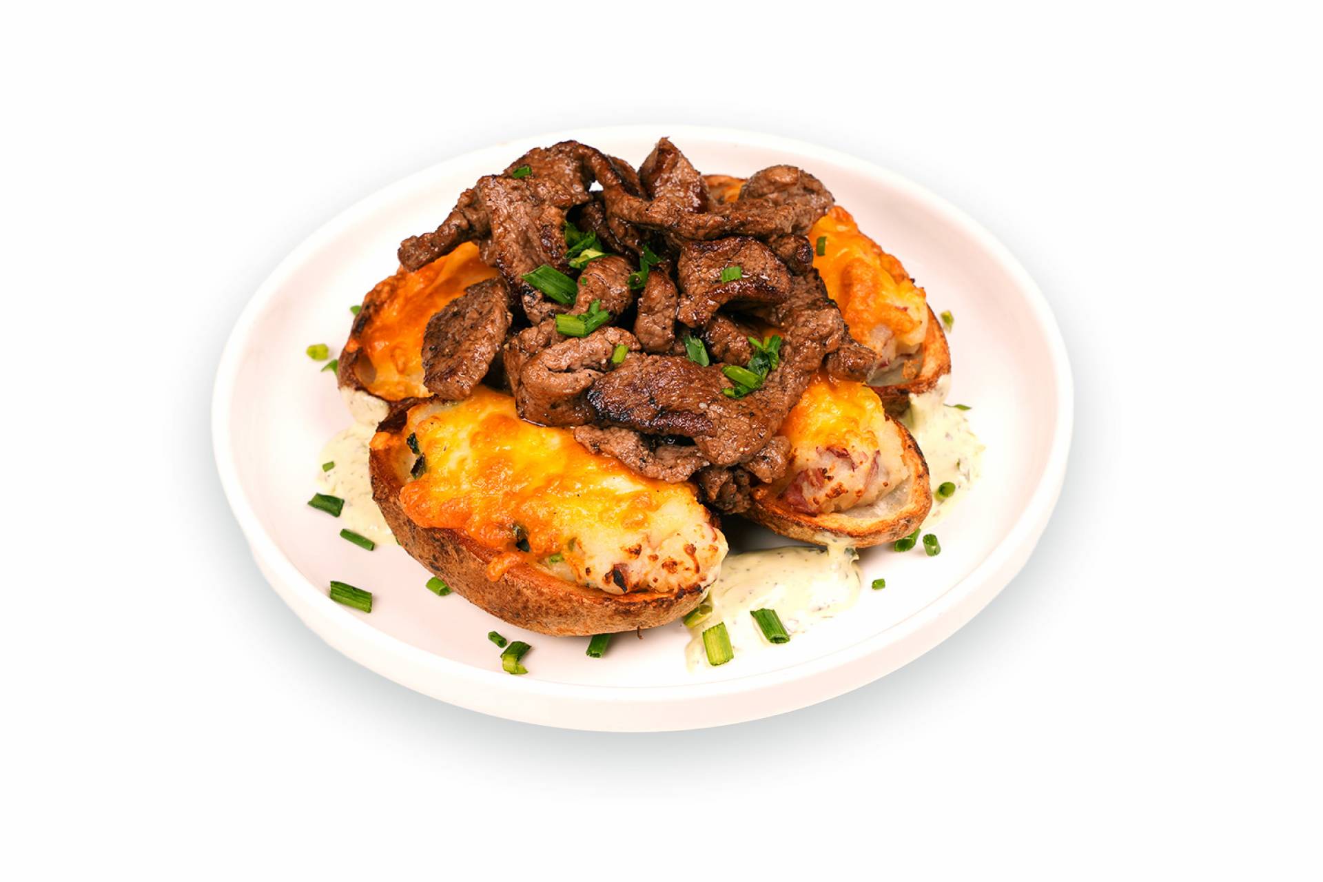 Loaded Chimichurri Steak Potato Skins