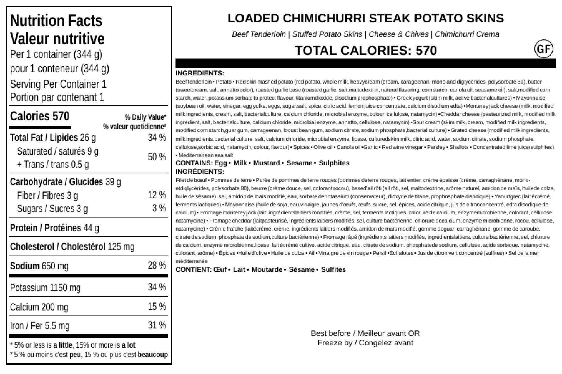 Loaded Chimichurri Steak Potato Skins