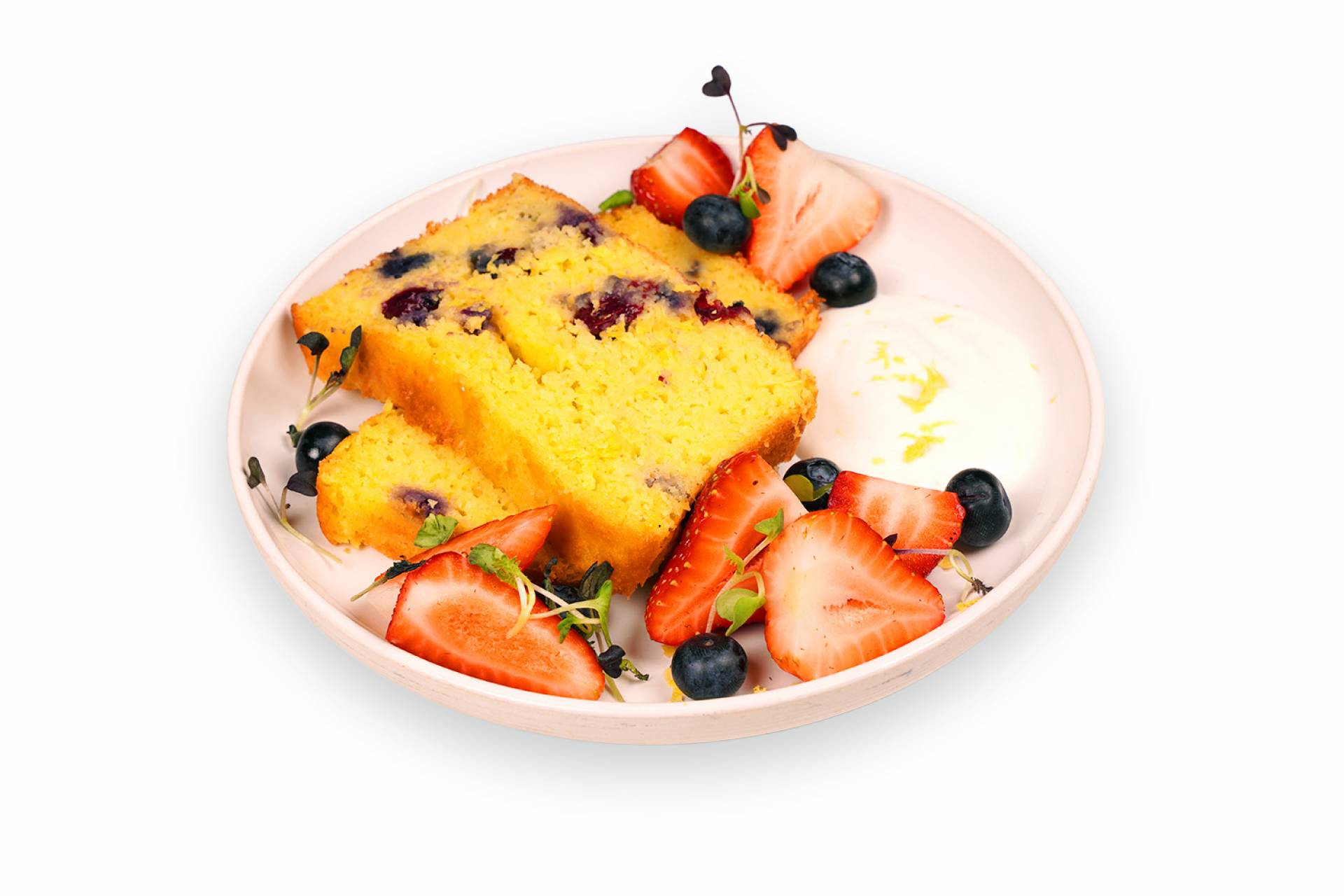 Breakfast Lemon Berry Ricotta Cake