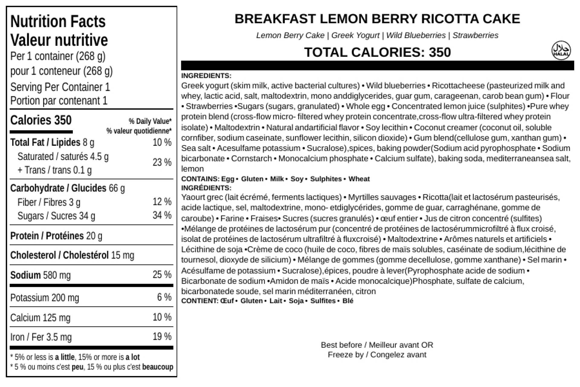 Breakfast Lemon Berry Ricotta Cake