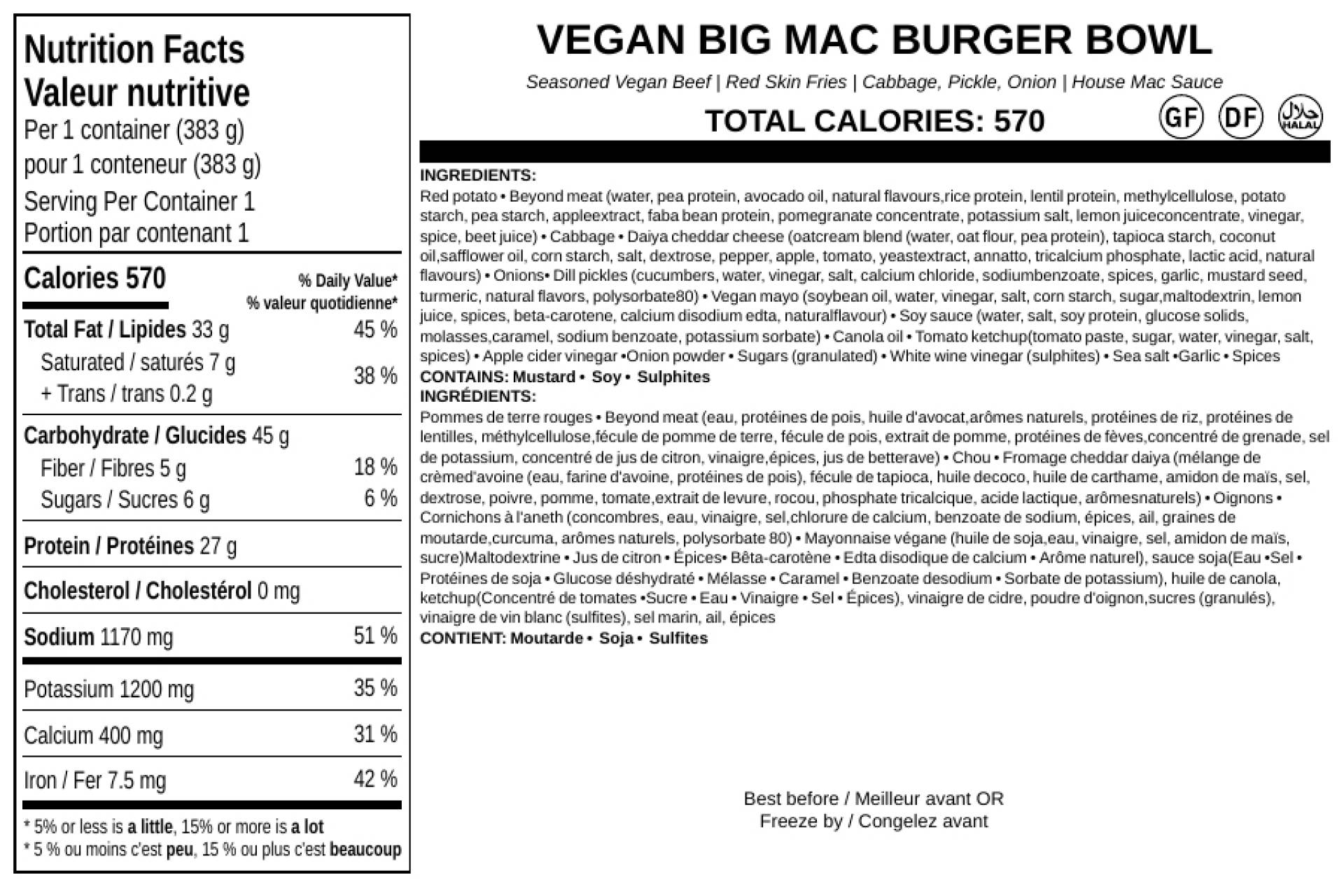 Vegan Big Mac Burger Bowl