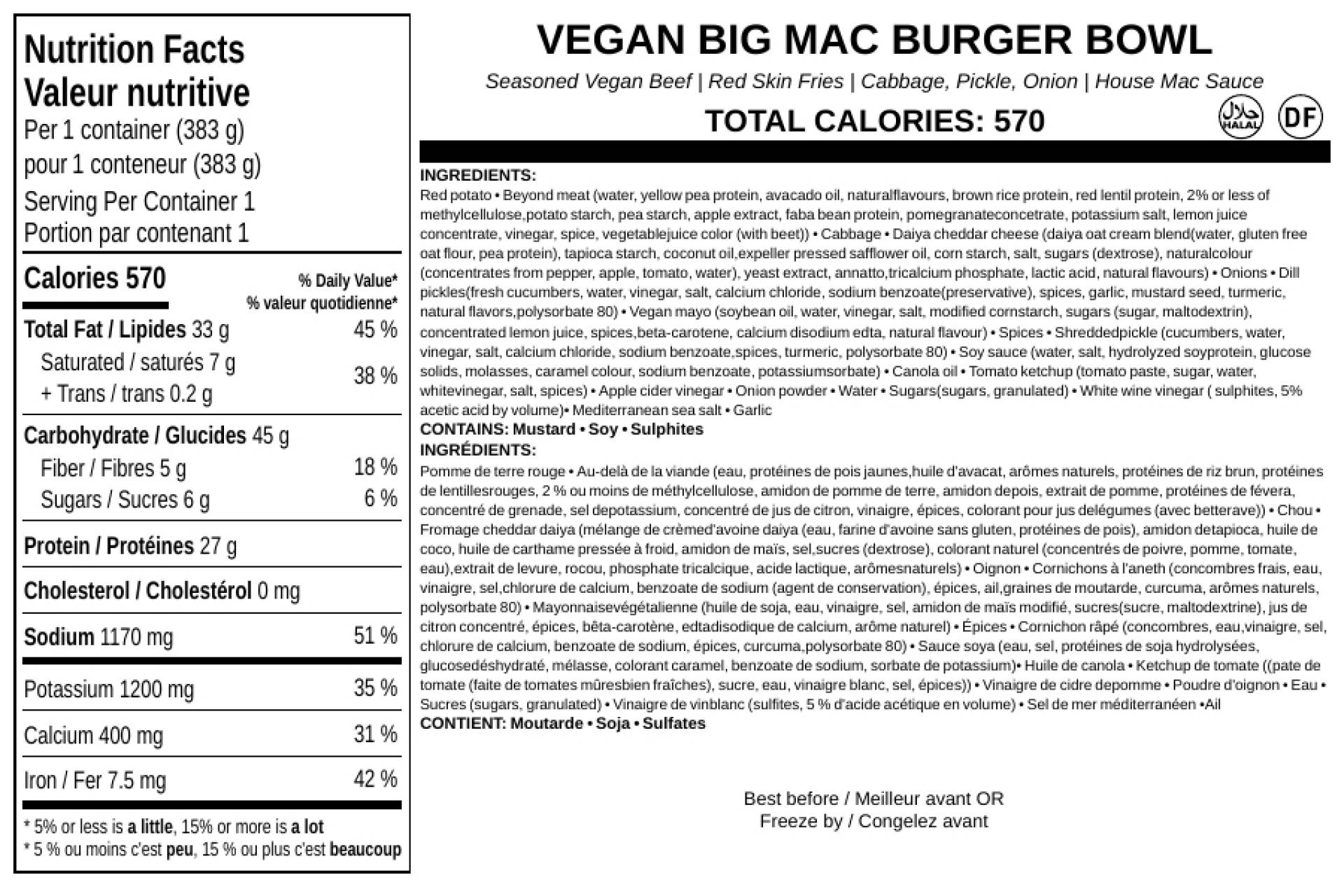 Vegan Big Mac Burger Bowl