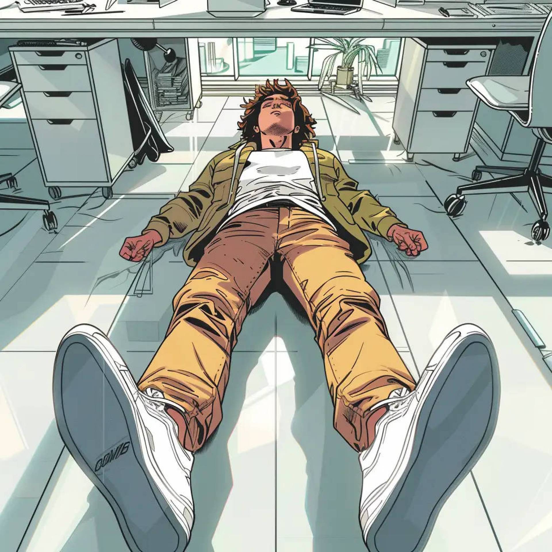 A slump, especially at work